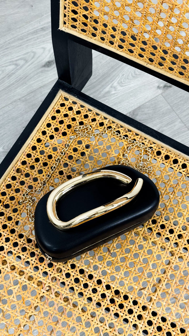 CELINA STATEMENT CLUTCH - BLACK
