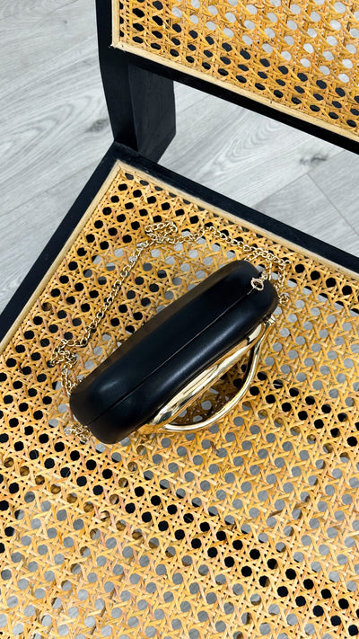 CELINA STATEMENT CLUTCH - BLACK