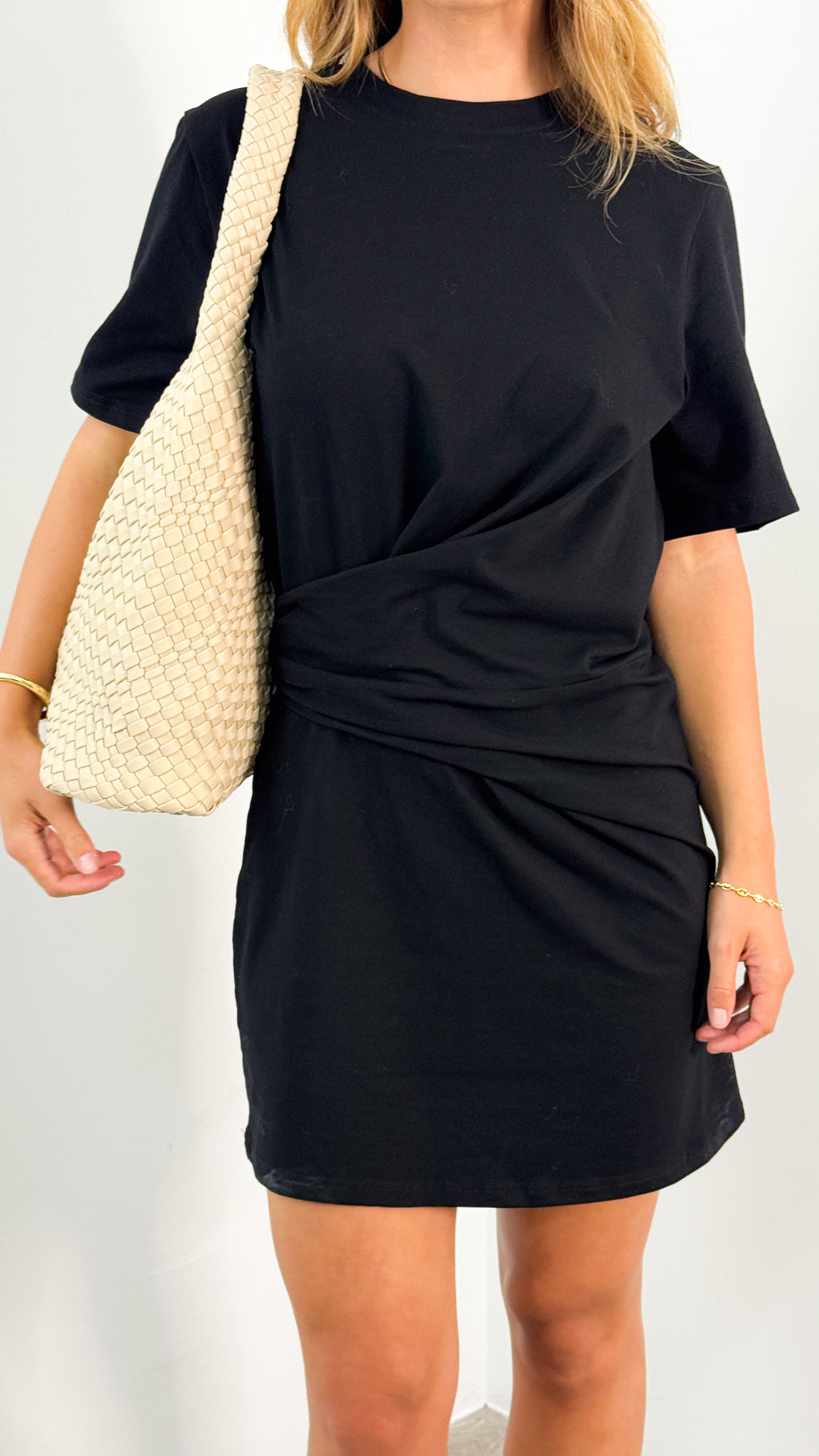 LAYLA WOVEN TOTE BAG - BEIGE
