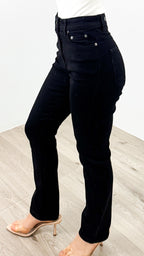 CARLTON STRETCH STRAIGHT LEG JEAN - BLACK