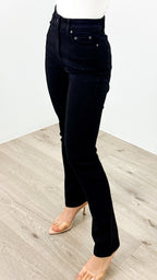 CARLTON STRETCH STRAIGHT LEG JEAN - BLACK