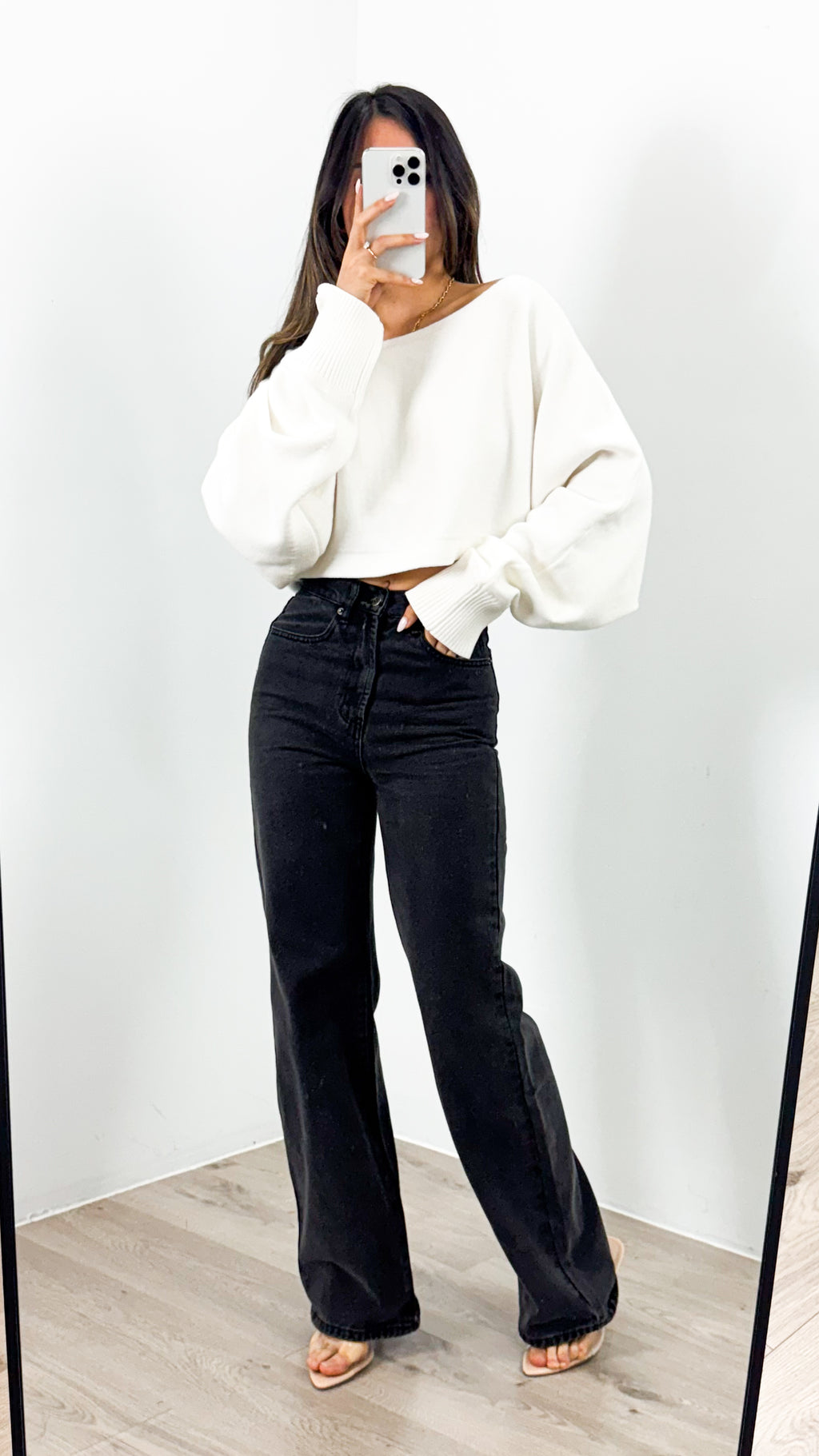 DAKOTA CROP KNIT TOP - WHITE
