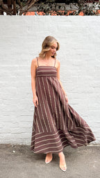 JEROME MAXI DRESS - CHOCOLATE