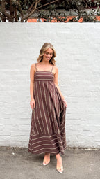 JEROME MAXI DRESS - CHOCOLATE