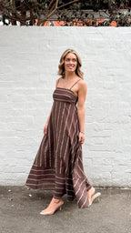 JEROME MAXI DRESS - CHOCOLATE