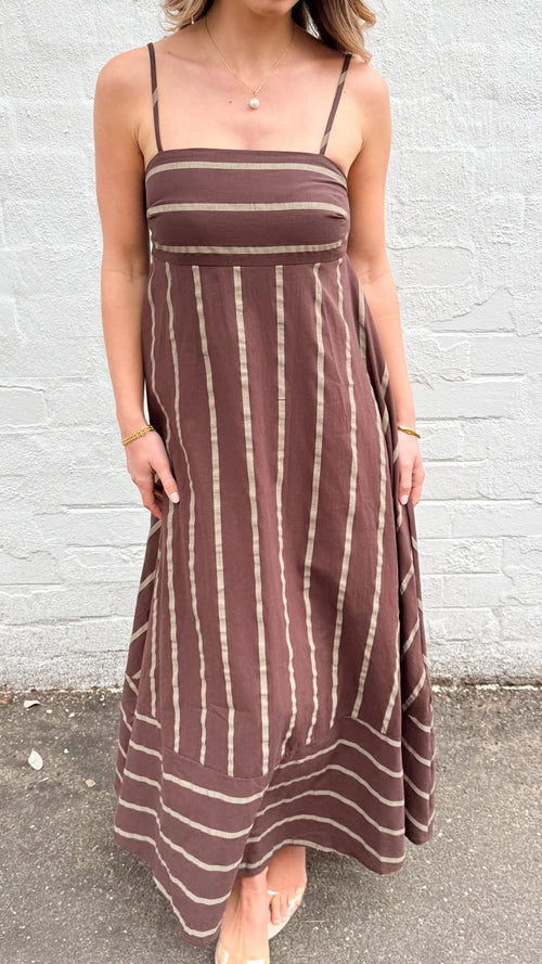 JEROME MAXI DRESS - CHOCOLATE