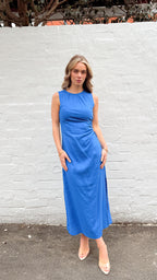 PAROS LINEN DRESS - BLUE