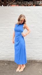 PAROS LINEN DRESS - BLUE