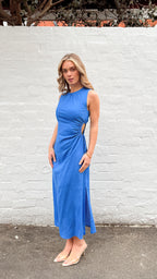 PAROS LINEN DRESS - BLUE