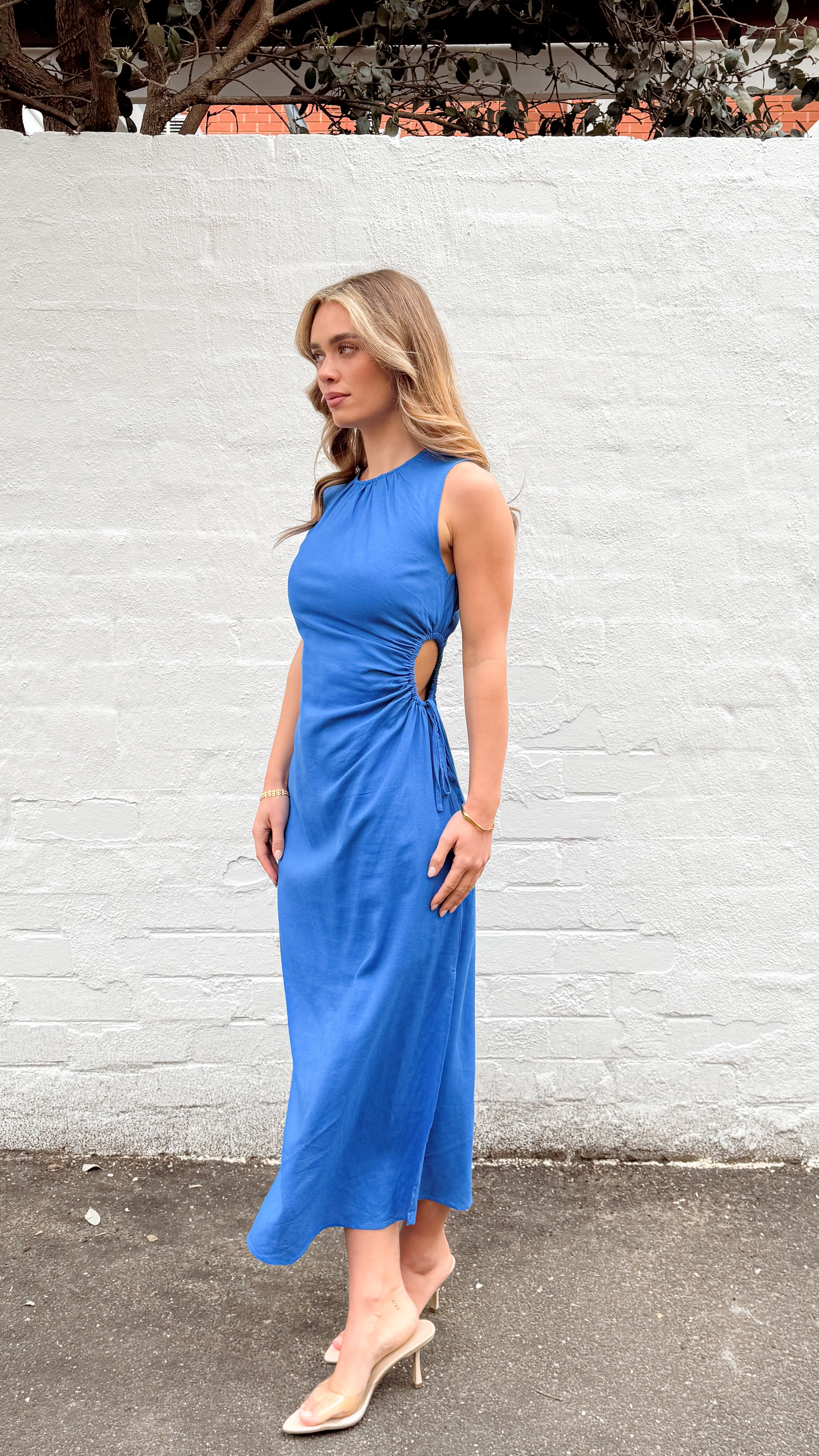 PAROS LINEN DRESS - BLUE