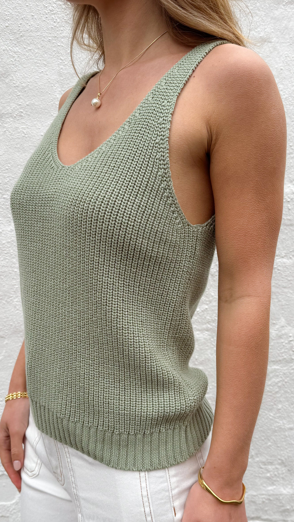 ANNIKA KNIT TANK TOP - MINT