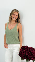 ANNIKA KNIT TANK TOP - MINT