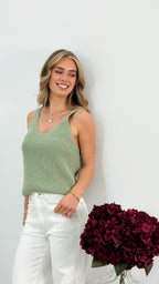 ANNIKA KNIT TANK TOP - MINT