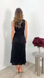 PAROS LINEN DRESS - BLACK
