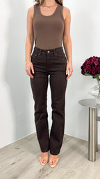 HUGO STRAIGHT LEG STRETCH JEAN - CHOCOLATE