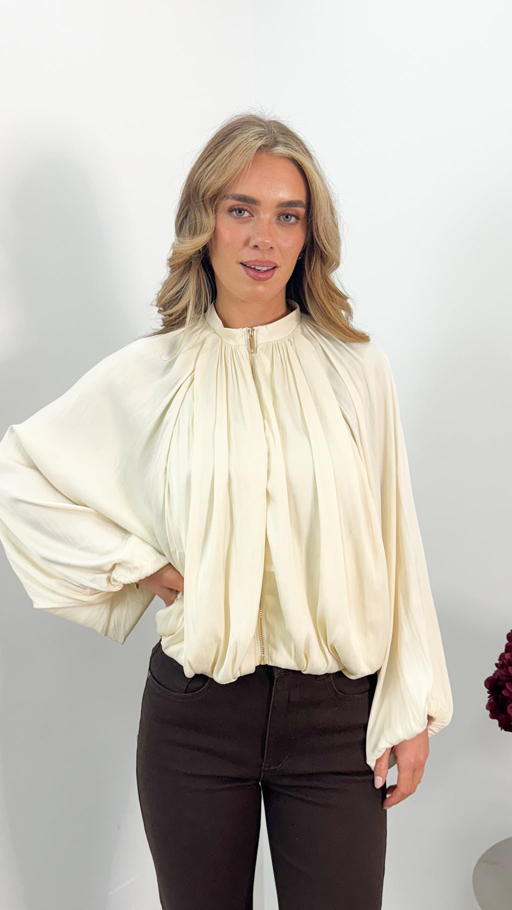 MILAN BOMBER JACKET - IVORY