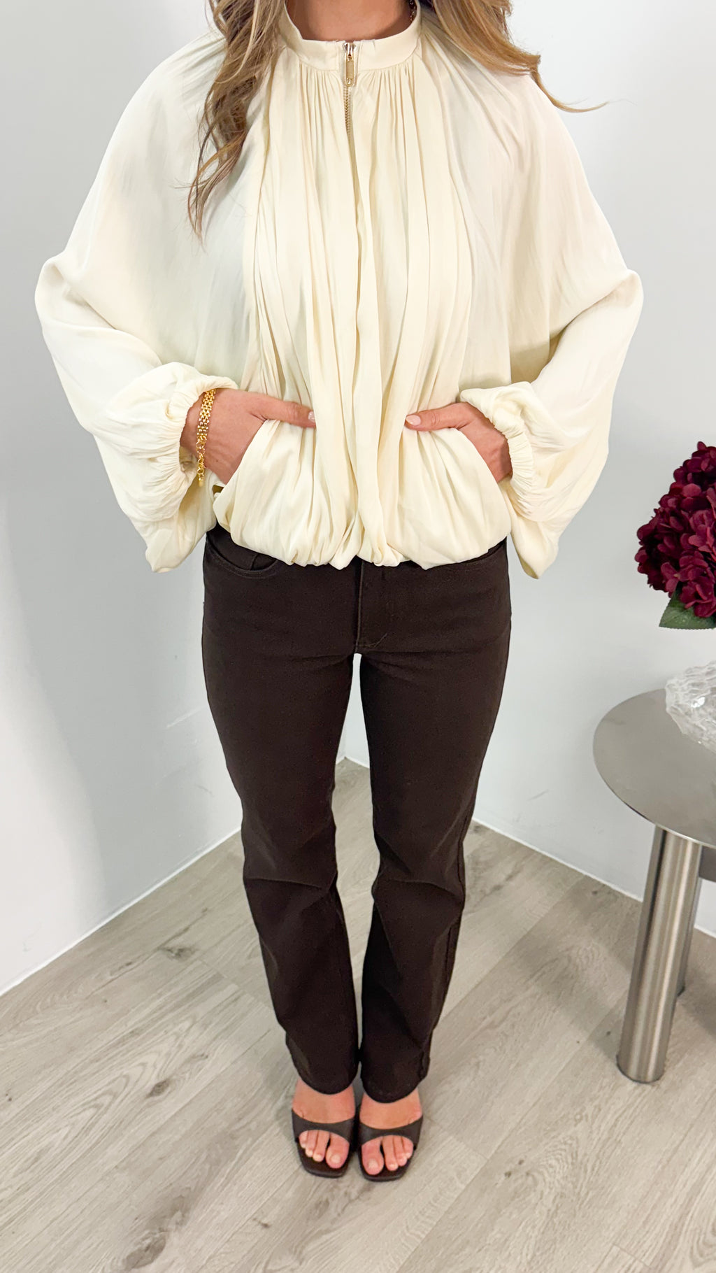 MILAN BOMBER JACKET - IVORY