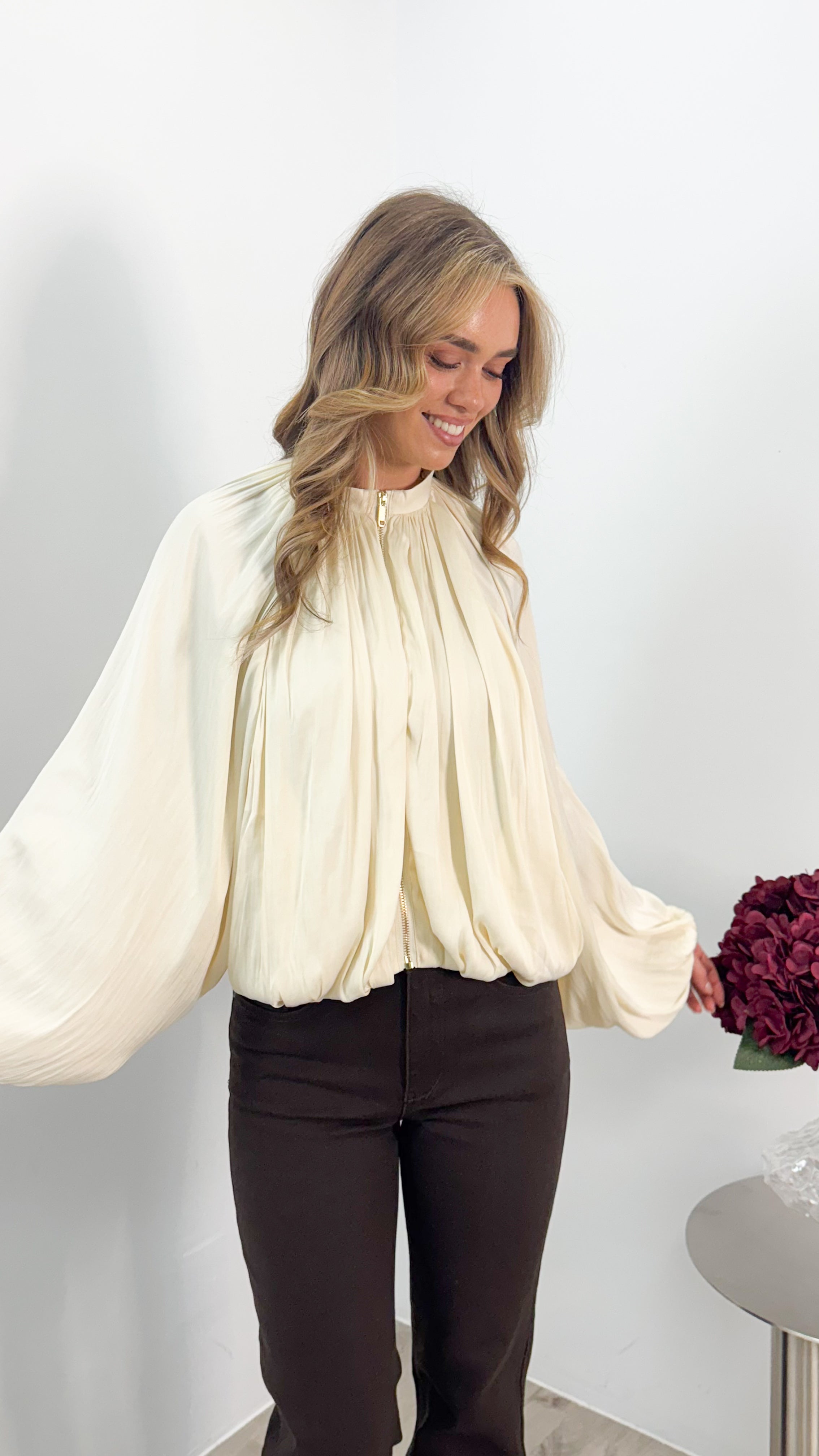 MILAN BOMBER JACKET - IVORY