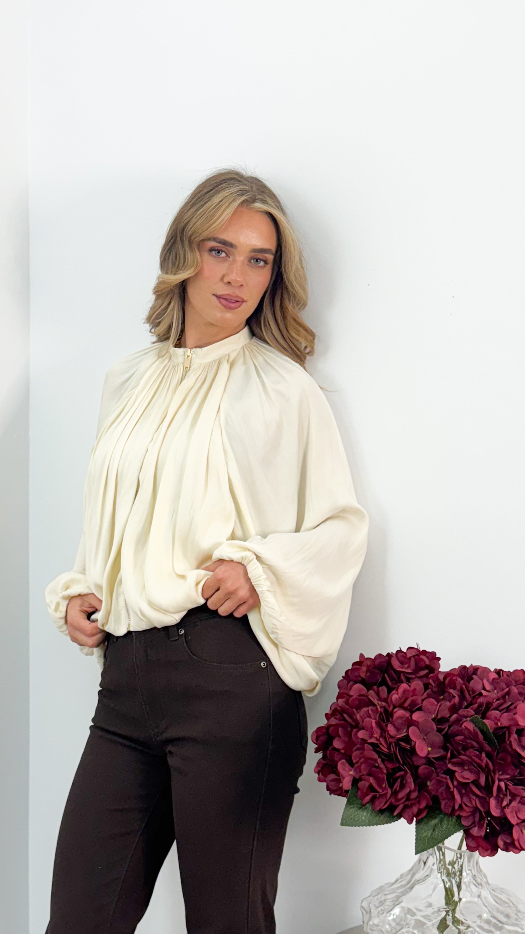 MILAN BOMBER JACKET - IVORY