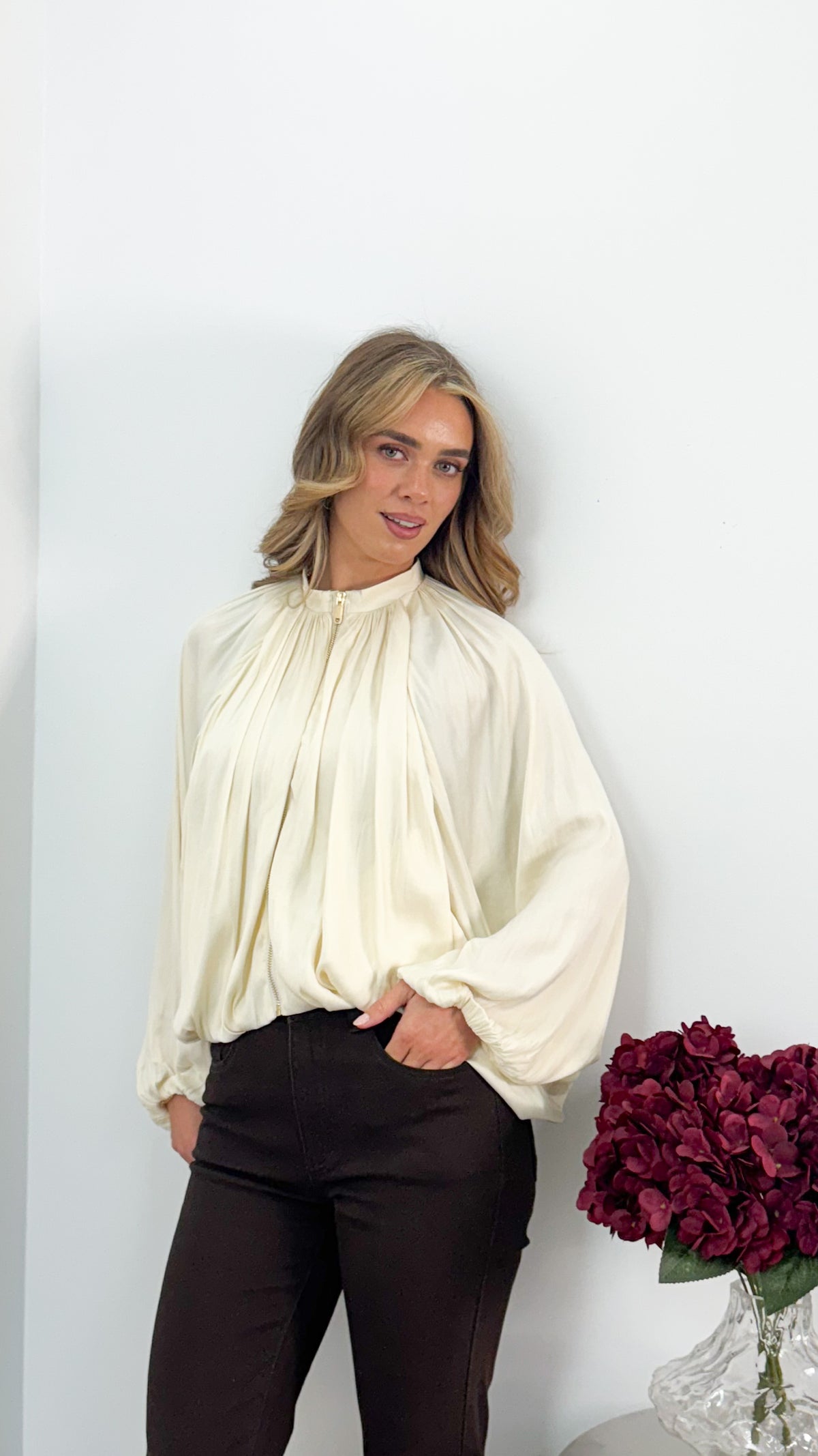 MILAN BOMBER JACKET - IVORY
