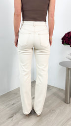 HUGO STRAIGHT LEG STRETCH JEAN - CREAM