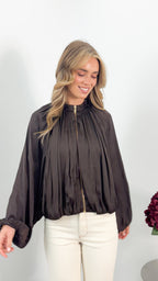 MILAN BOMBER JACKET - CHOCOLATE