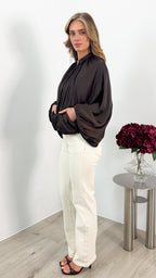 MILAN BOMBER JACKET - CHOCOLATE