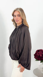 MILAN BOMBER JACKET - CHOCOLATE