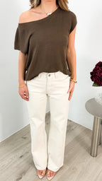 KATHERINE KNIT TOP - CHOCOLATE