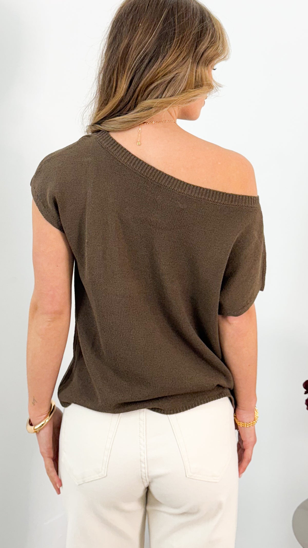 KATHERINE KNIT TOP - CHOCOLATE
