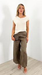 BAKER LINEN PANT - CHOCOLATE