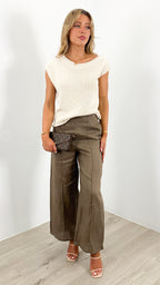 BAKER LINEN PANT - CHOCOLATE