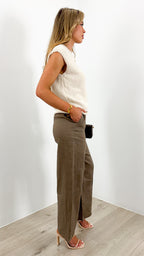 BAKER LINEN PANT - CHOCOLATE