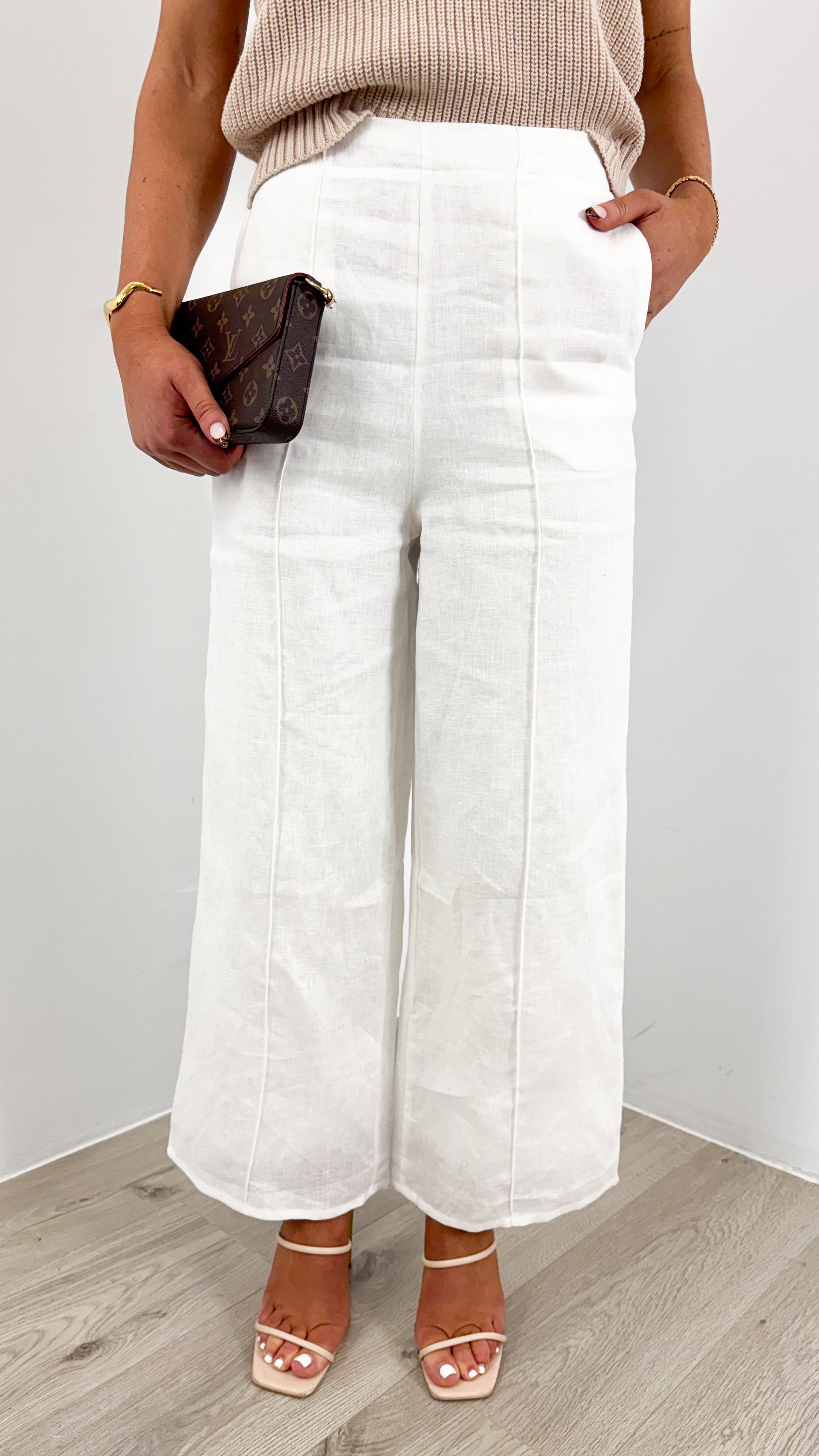 BAKER LINEN PANT - WHITE