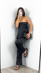 KENDALL STRAPLESS TOP + PANT SET - BLACK