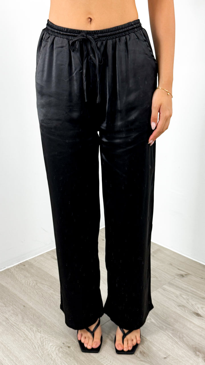 KENDALL STRAPLESS TOP + PANT SET - BLACK