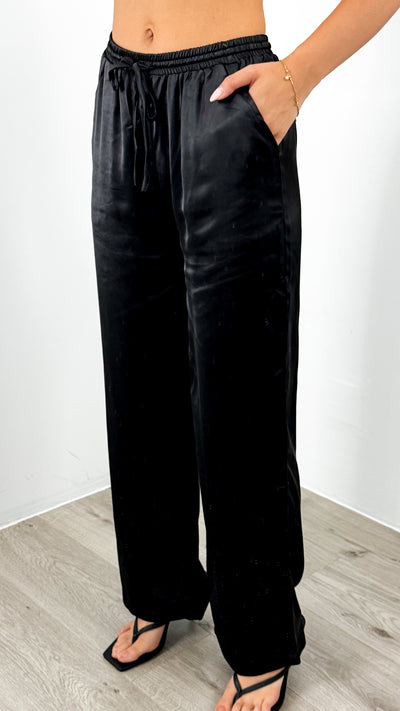 KENDALL STRAPLESS TOP + PANT SET - BLACK