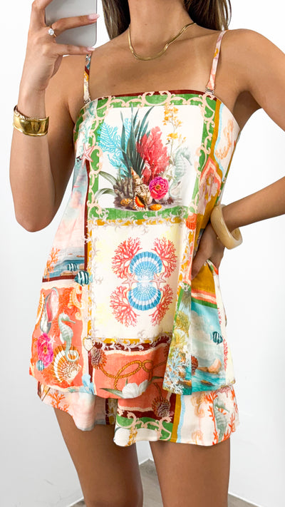 CHIARA STRAPLESS TOP & SHORT SET - MULTI