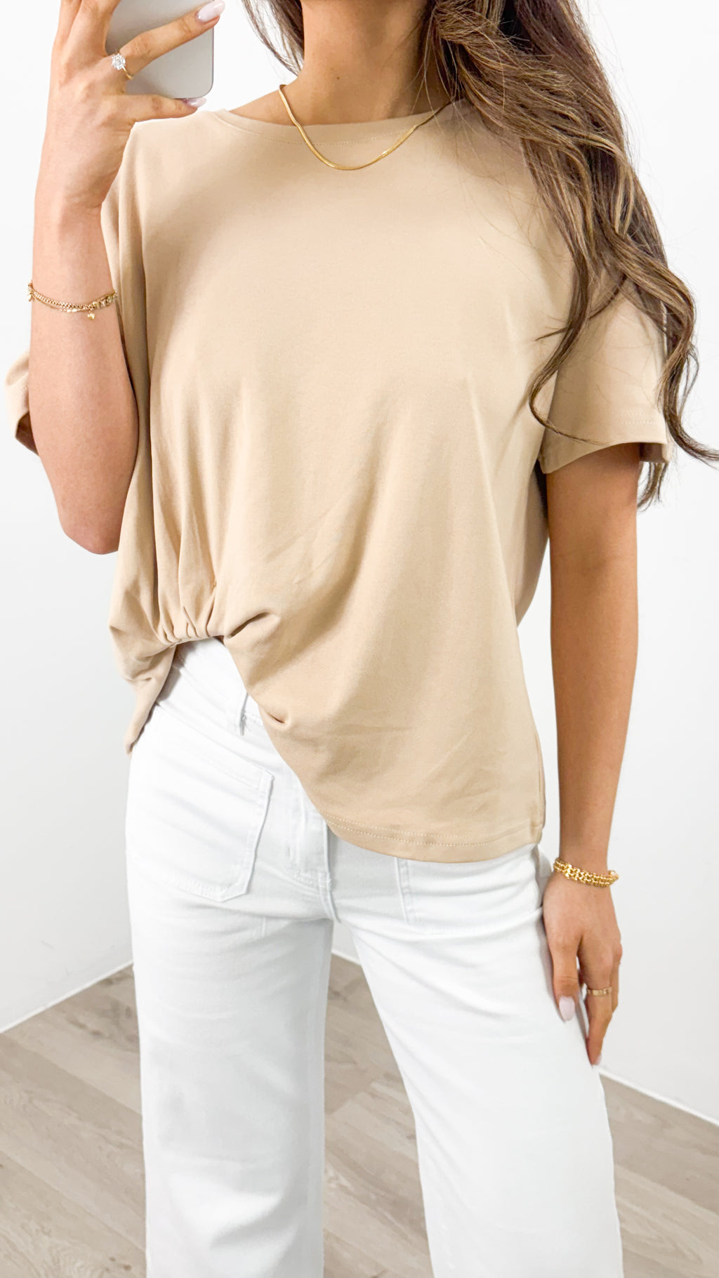 ESTHER EASY TUCK TEE - NEUTRAL