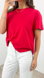 ESTHER EASY TUCK TEE - RED