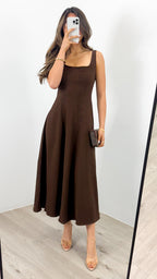 EVE DENIM DRESS - CHOCOLATE