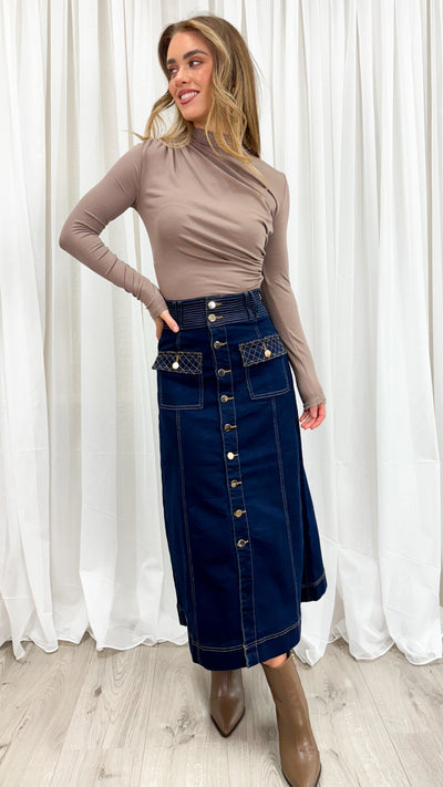 PRESTON SKIRT - DARK DENIM