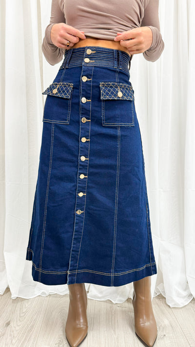 PRESTON SKIRT - DARK DENIM