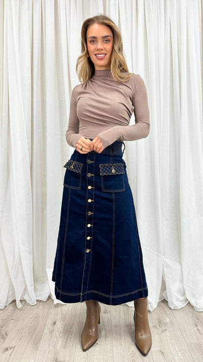 PRESTON SKIRT - DARK DENIM