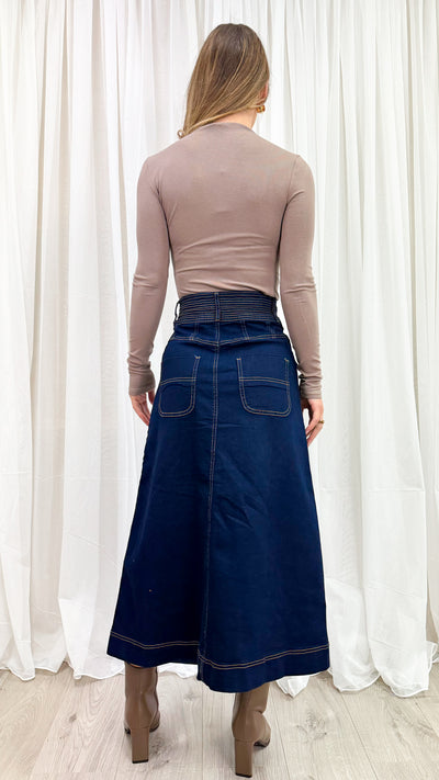 PRESTON SKIRT - DARK DENIM