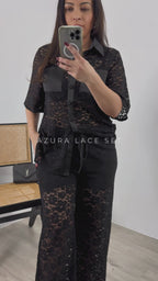AZURA LACE PANTS - BLACK