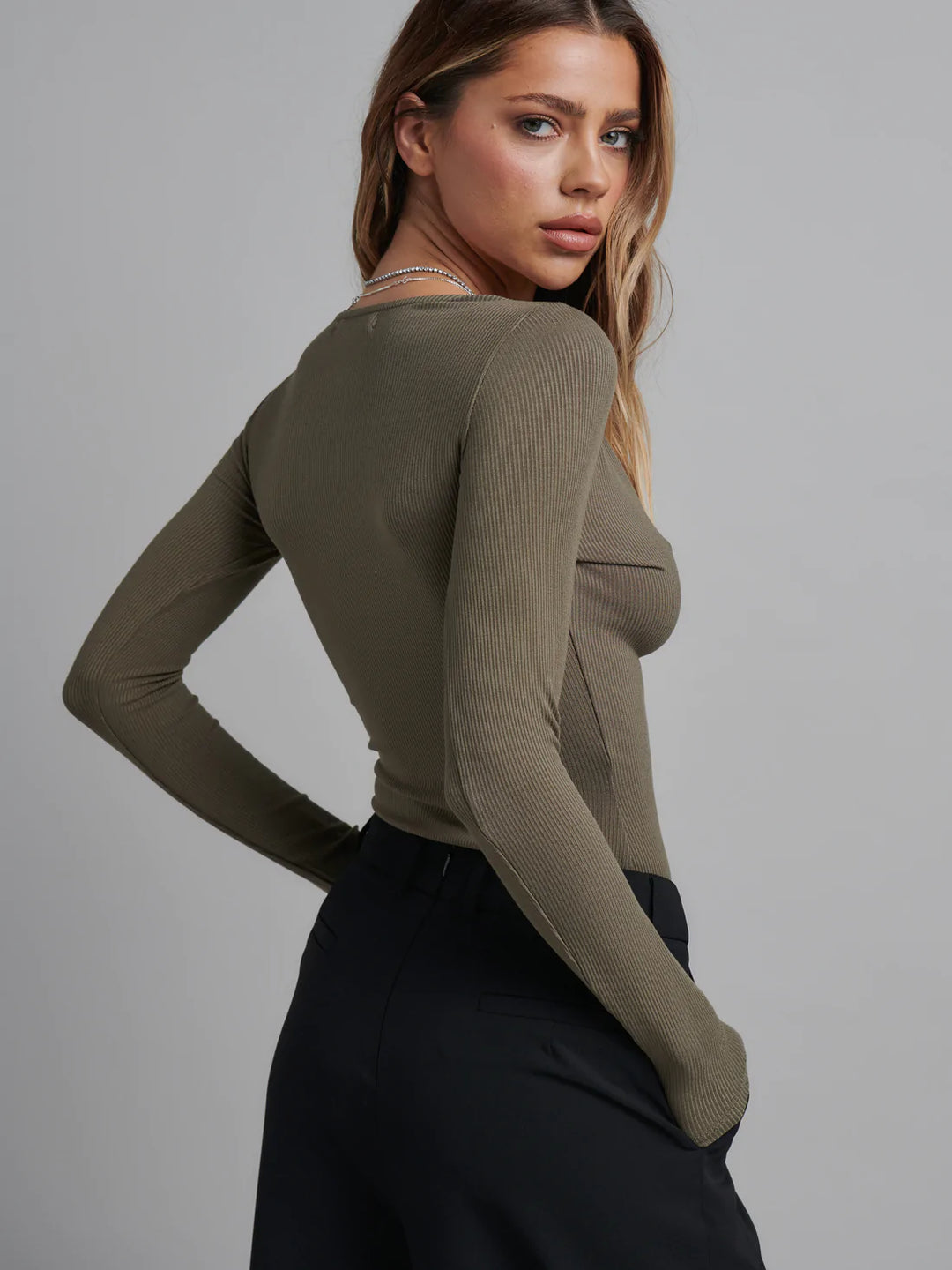'BAYSE’ LARA BODYSUIT - KHAKI