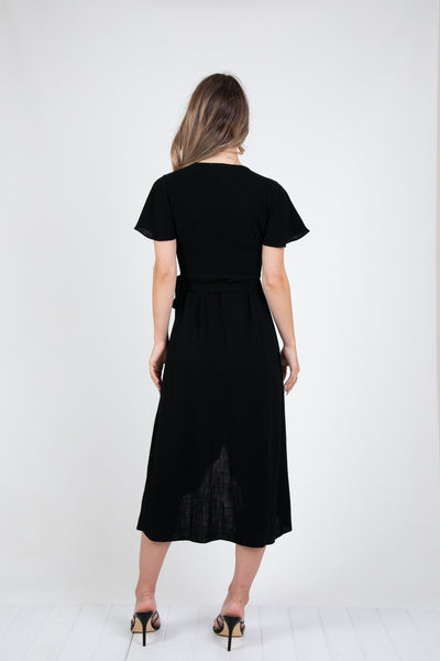 SABRINA WRAP DRESS - BLACK