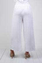 MEMPHIS 7/8 LINEN PANT - WHITE