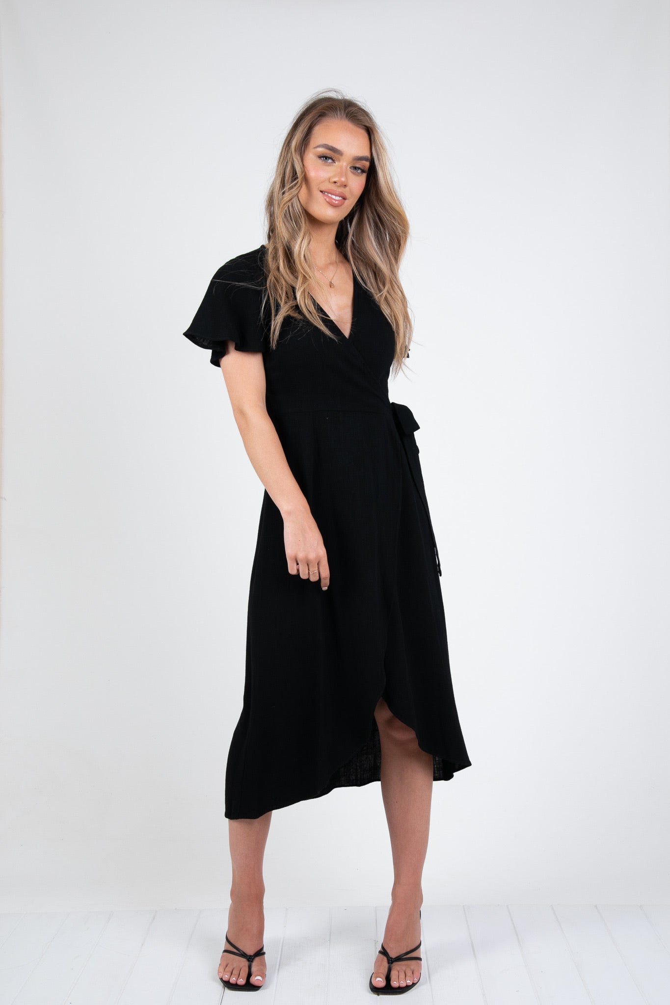 SABRINA WRAP DRESS - BLACK